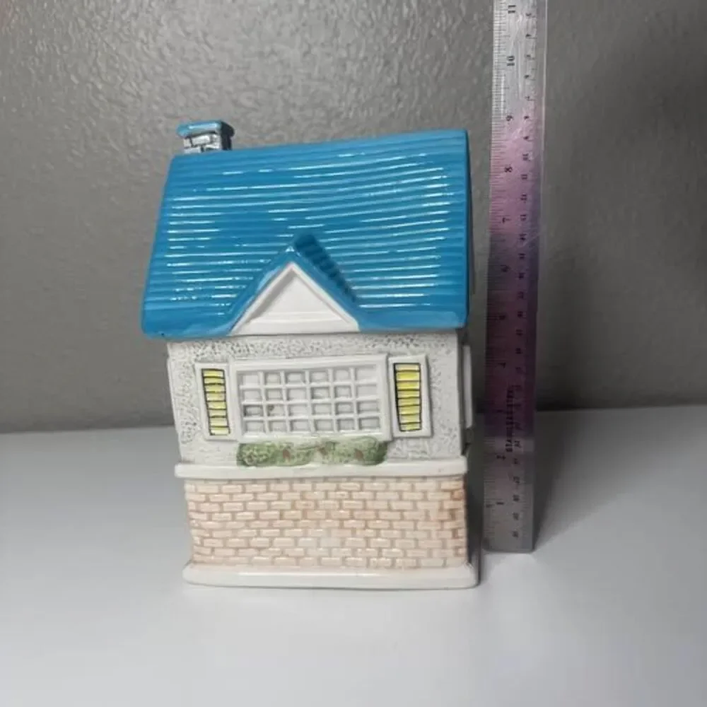 Vintage Ceramic Tea Shop House Canister